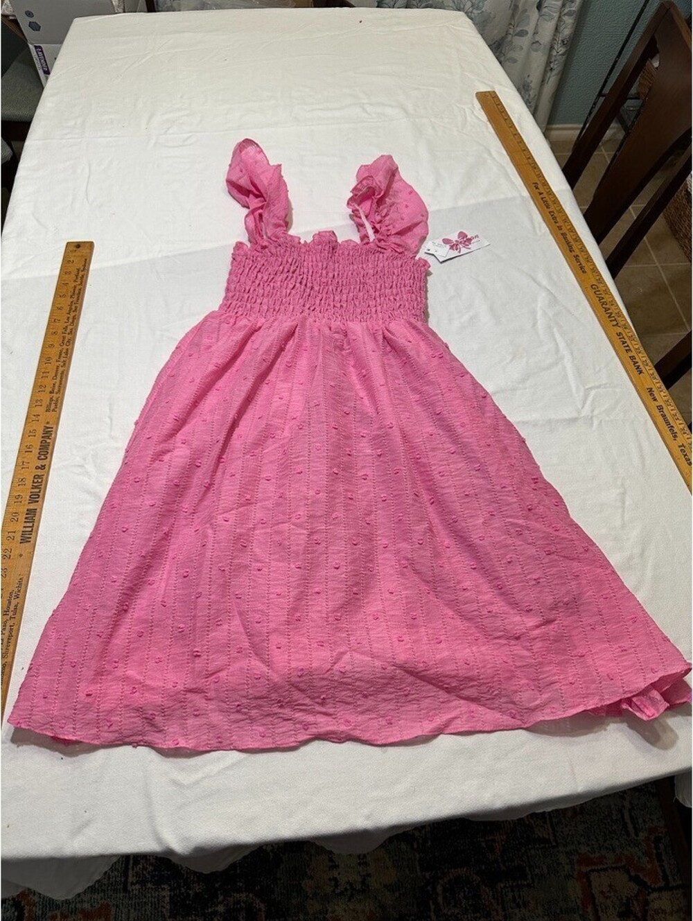 NEW Bonnie Jean Girls Size 10 Flutter Sleeve Smocked Midi Dress NWT